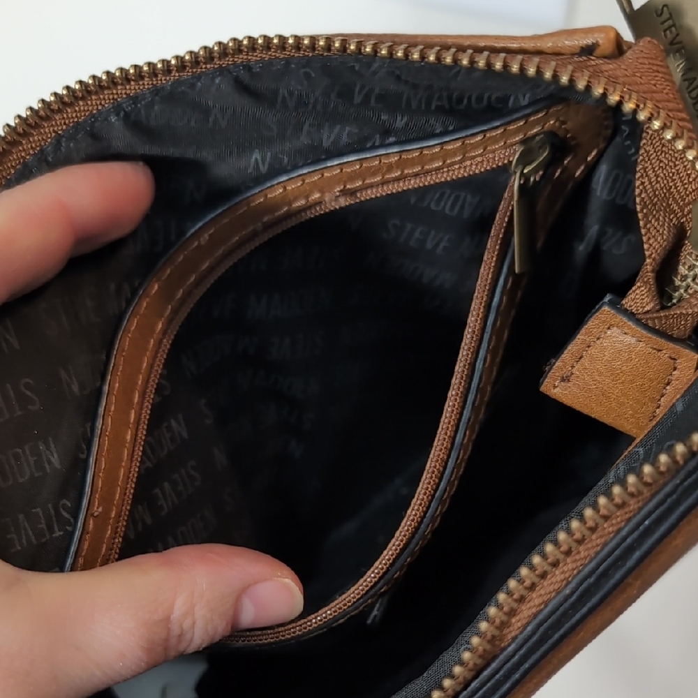 Steve Madden Brown PU Leather Crossbody Bag - Picture 11 of 16